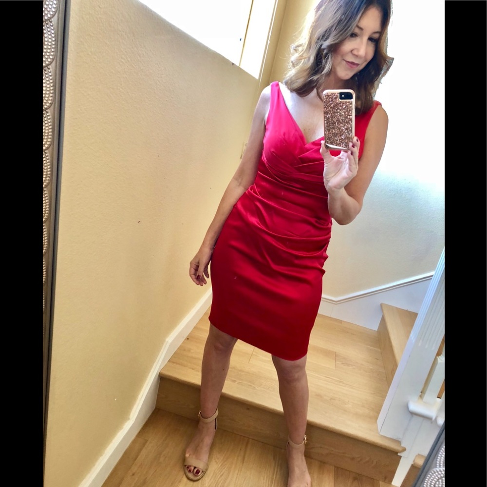 Boston Proper Vibrant Red Cocktail Dress